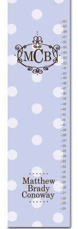 Light Blue Dots Sophisticated Fancy Special Customized Growth Chart Perfect for Newborn or Child's Room Amazing Gift